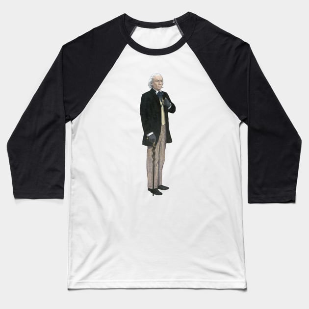 The 1st Dr Who: William Hartnell Baseball T-Shirt by Kavatar